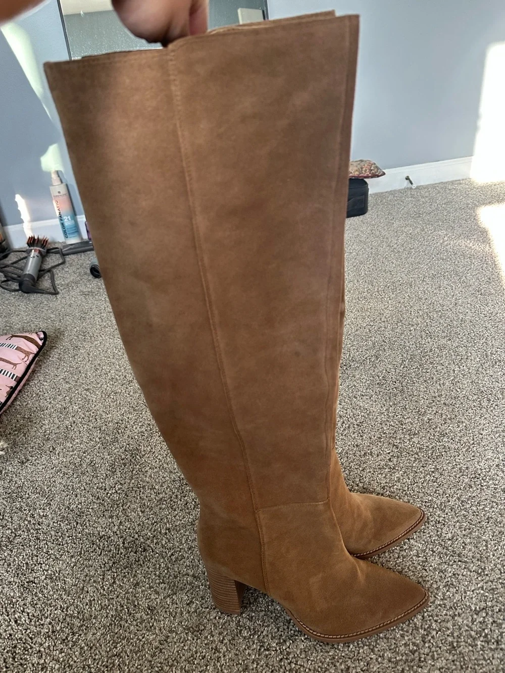 Vince Camuto Entaia Brown Suede Knee-High Boots
